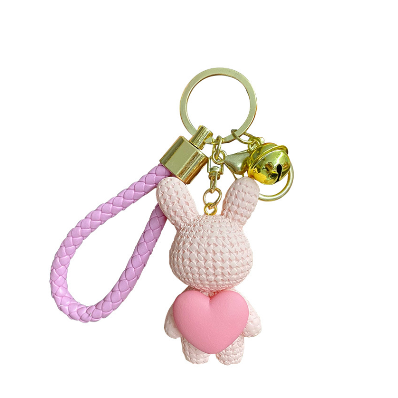 Heart Rabbit Resin Bag Charm