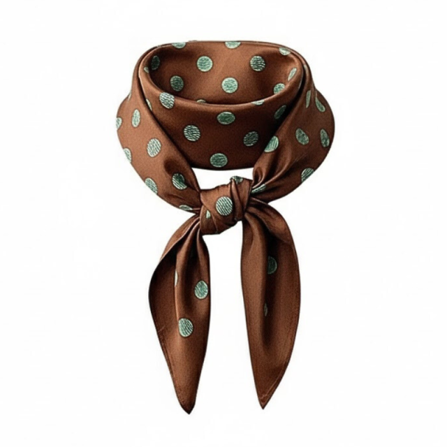 New Brown Polka Dot Triangle Scarf