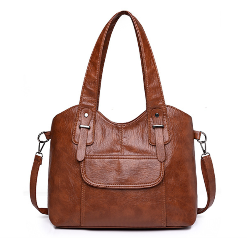 Euro Splicing Soft Leather Shoulder Bag