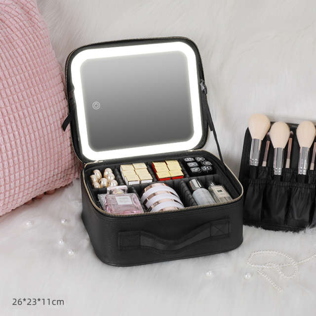 Large-Capacity Cosmetic Bag with Light