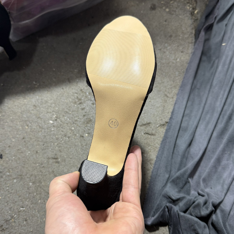 Suede Peep-Toe Chunky Heel Heels