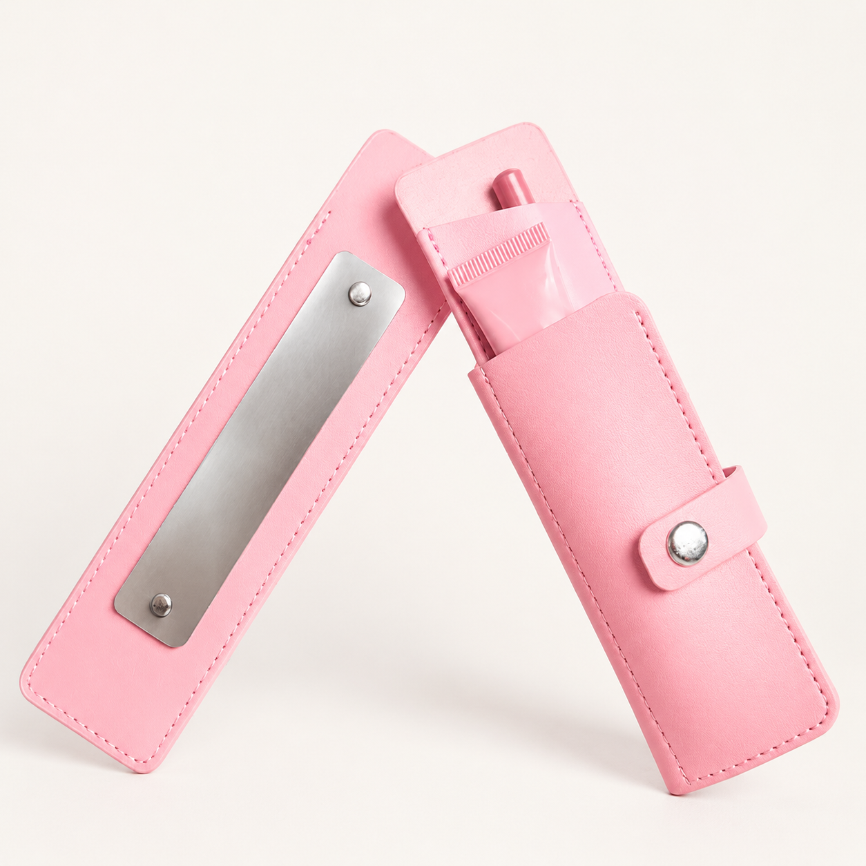 PU Leather Makeup Pouch with Mirror