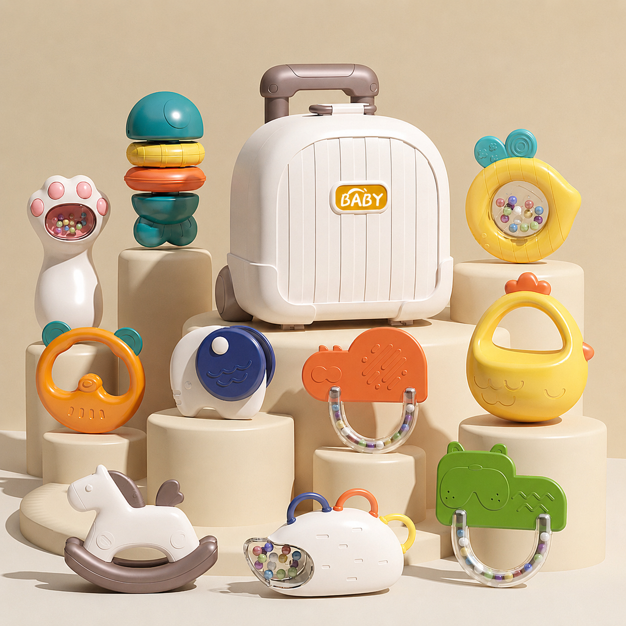 Baby Teether & Rattle Toy Set