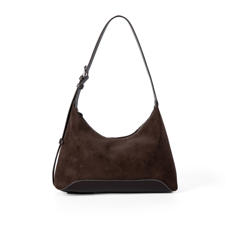 Velora Suede Crescent Shoulder Bag