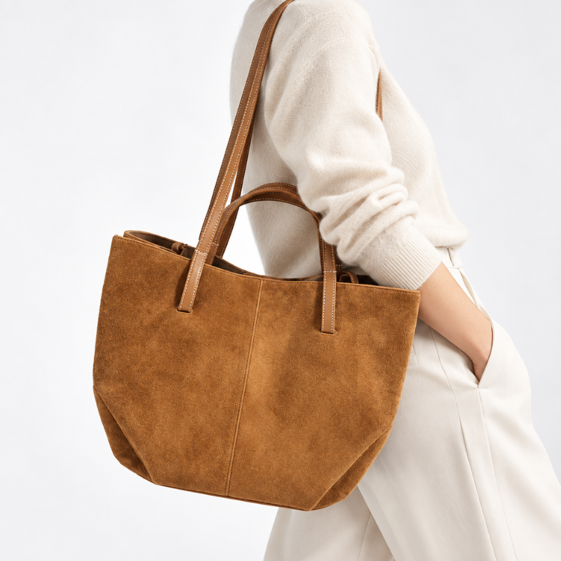 Frosted Suede French Handbag