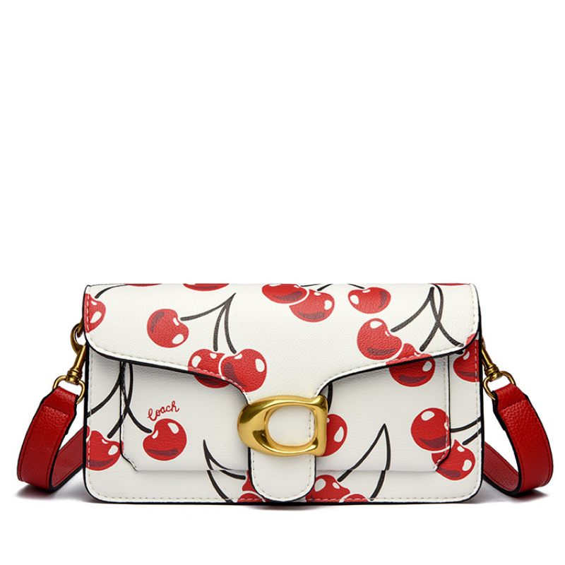 Cherry Luxe Gold Clasp Shoulder Bag