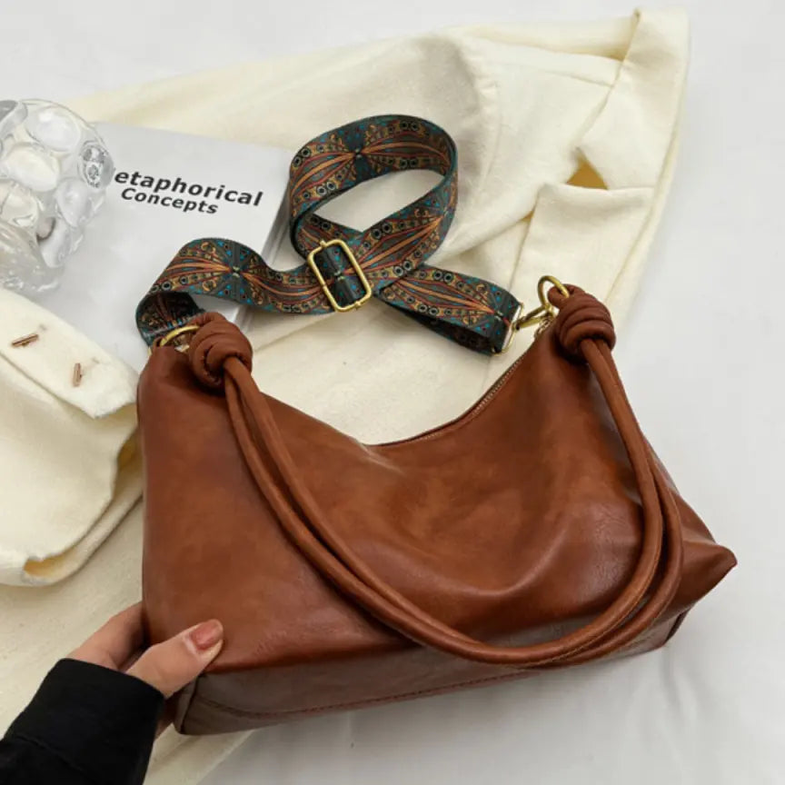 Trendy Solid Color Shoulder Bag